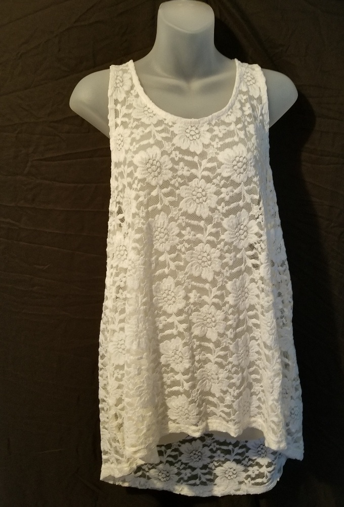 White lace tank